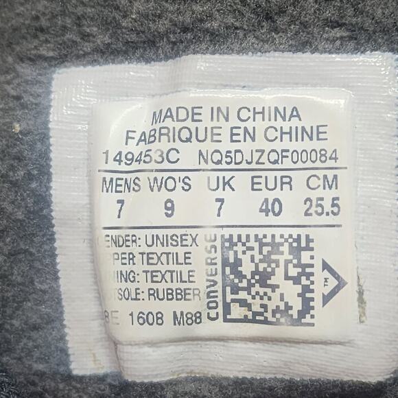 Converse All Star Chuck Taylor Blue Quilted Lined Unisex Women's 9 Men's 7 - Picture 8 of 8